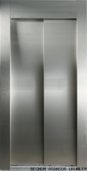 SATİNE PASLANMAZ OTOMATİK KAT KAPISI TELESKOPİK 2 PANEL